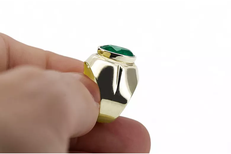 Vintažinis stilius Žiedas Smeraldai 14k geltono aukso vrc296y